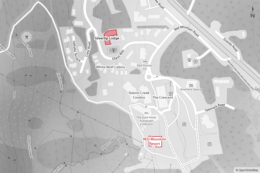 Location map for Silver Tip Lodge